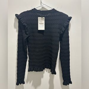 New with tags! Zara black knit sweater long sleeve.